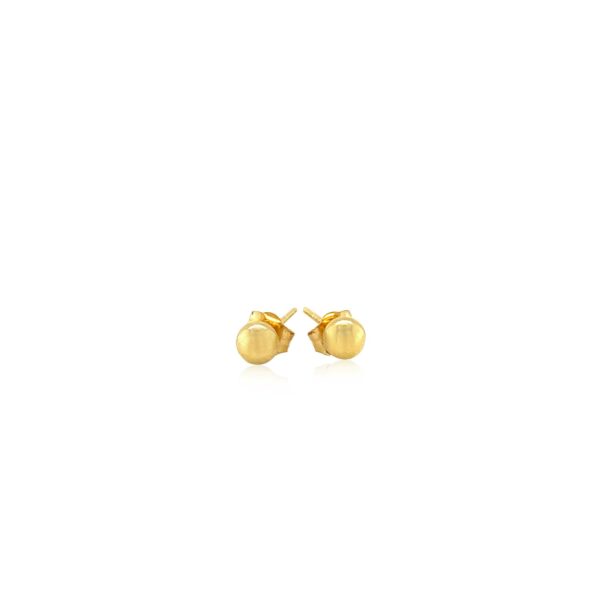 14k Yellow Gold Ball Style Stud Earrings (4.0 mm) - Image 2