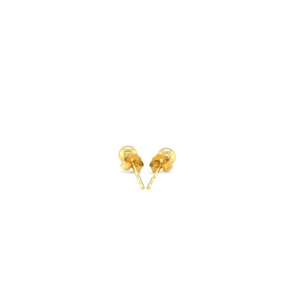 14k Yellow Gold Ball Style Stud Earrings (4.0 mm) - Image 3