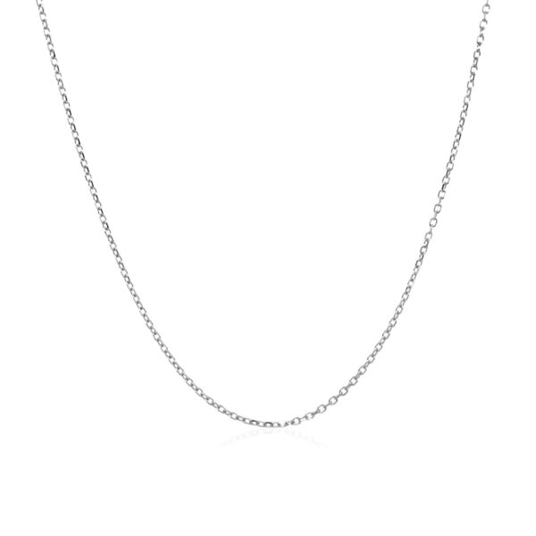 14k White Gold Diamond Cut Cable Link Chain 0.8mm - Image 2