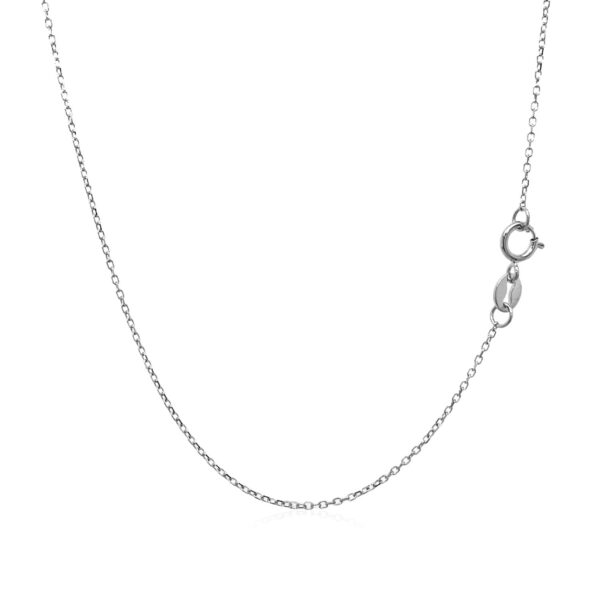 14k White Gold Diamond Cut Cable Link Chain 0.8mm - Image 3