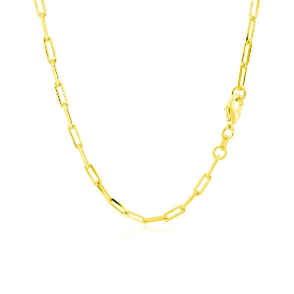 14K Yellow Gold Paperclip Chain (2.5mm) - Image 3