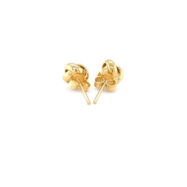 10k Yellow Gold Love Knot Stud Earrings - Image 3