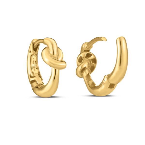 14k Yellow Gold Love knot Hoops - Image 2