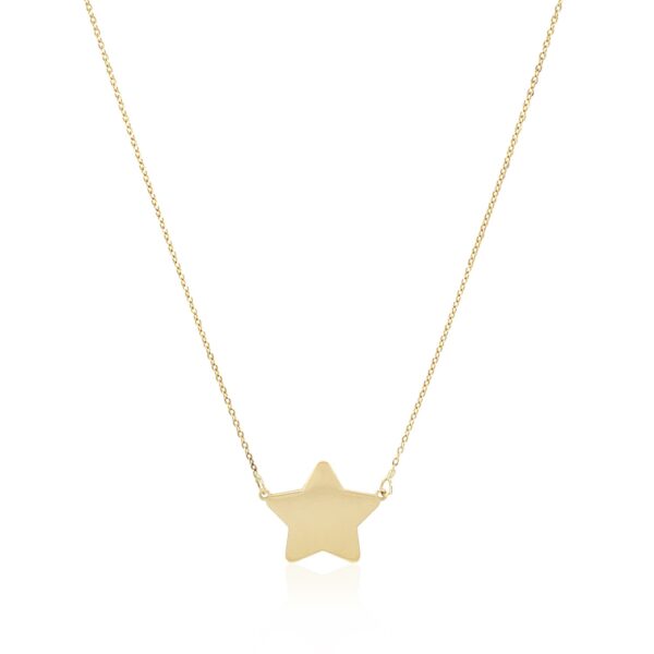 14k Yellow Gold Necklace with Five Pointed Star - Image 2