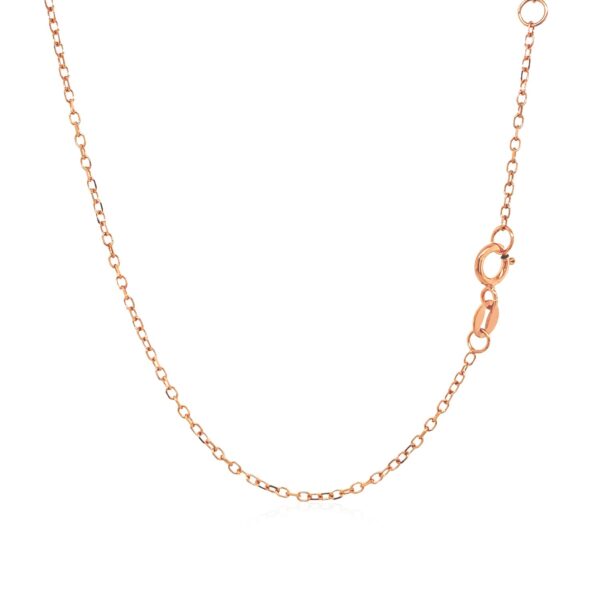 14k Rose Gold 17 inch Necklace with Round White Topaz - Image 3