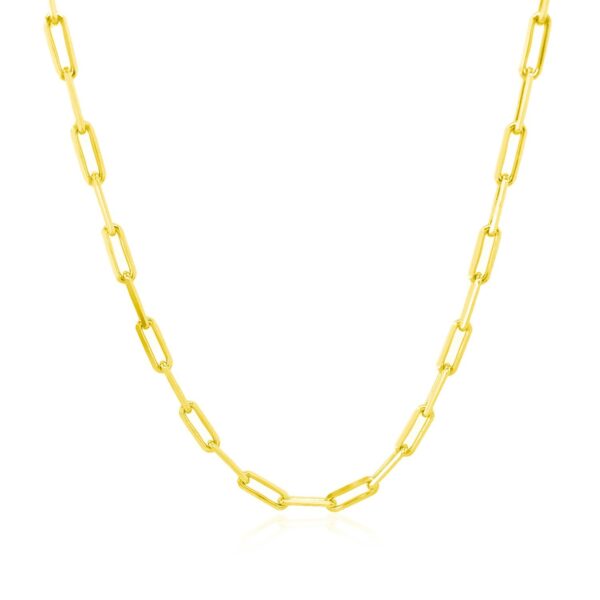 10K Yellow Gold Paperclip Chain (2.5mm) - Image 2