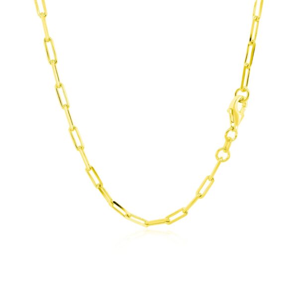 10K Yellow Gold Paperclip Chain (2.5mm) - Image 3