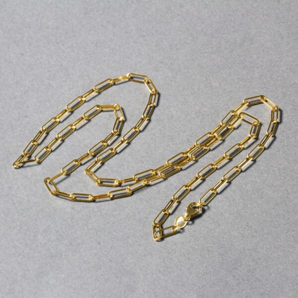 10K Yellow Gold Paperclip Chain (2.5mm) - Image 5