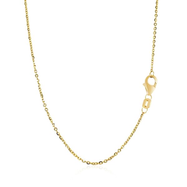 14k Yellow Gold Chain Necklace with a Shiny Flat Bar - Image 2