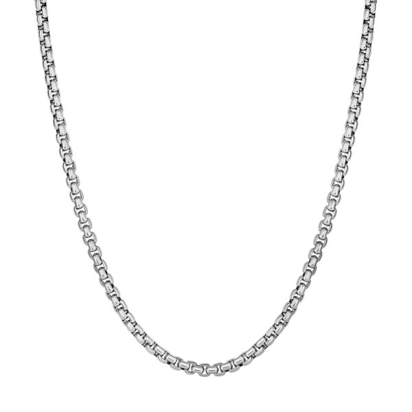 3.8mm Sterling Silver Rhodium Plated Round Box Chain - Image 2