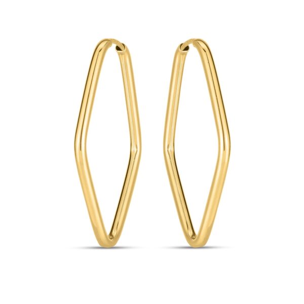 14k Yellow Gold Endless Marquise Hoops - Image 2