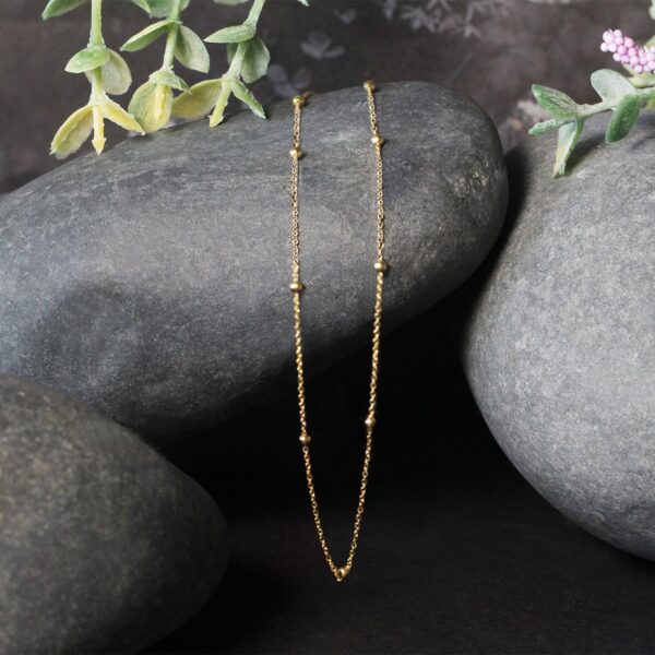 Bead Links Saturn Chain in 14k Yellow Gold (3.5mm) - Image 2