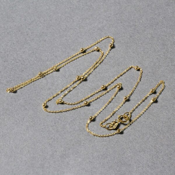 Bead Links Saturn Chain in 14k Yellow Gold (3.5mm) - Image 3