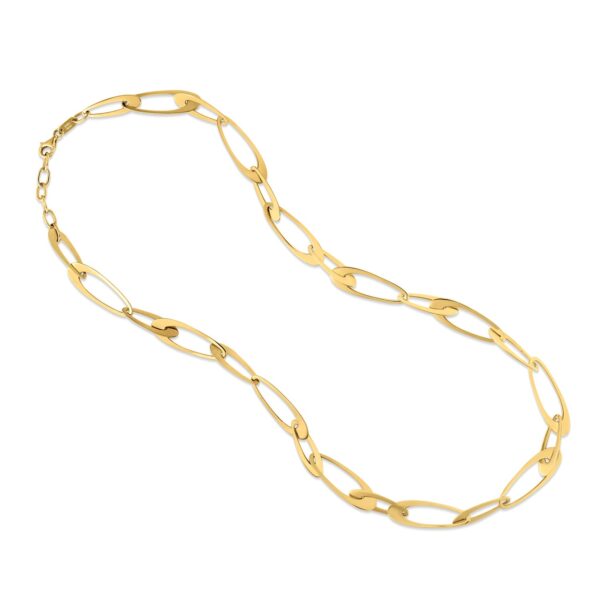 14K Yellow Gold Italian Oval Links Necklace - Image 2