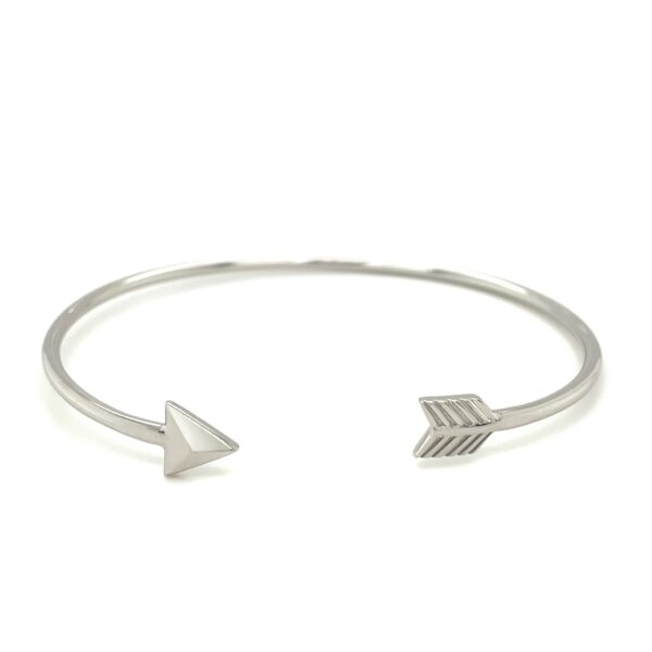 Sterling Silver Polished Arrow Cuff Bangle - Image 2