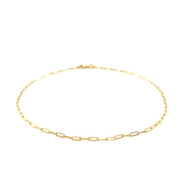 14K Yellow Gold Fine Paperclip Anklet (1.5mm) - Image 2