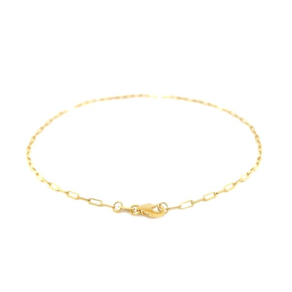 14K Yellow Gold Fine Paperclip Anklet (1.5mm) - Image 3