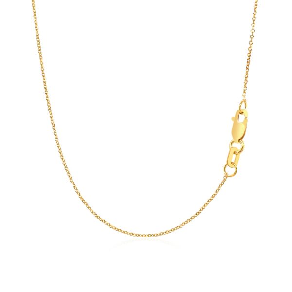 14k Yellow Gold Polished Moon Necklace with Diamond - Image 4