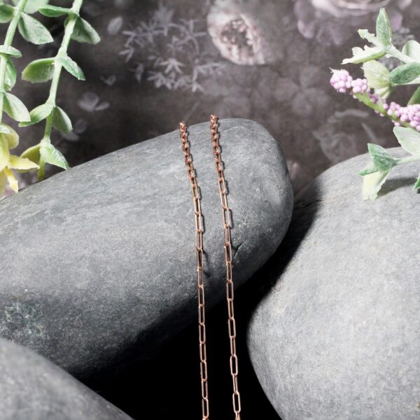 14k Rose Gold Adjustable Paperclip Chain 1.5mm - Image 3