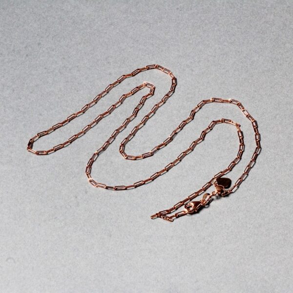 14k Rose Gold Adjustable Paperclip Chain 1.5mm - Image 4