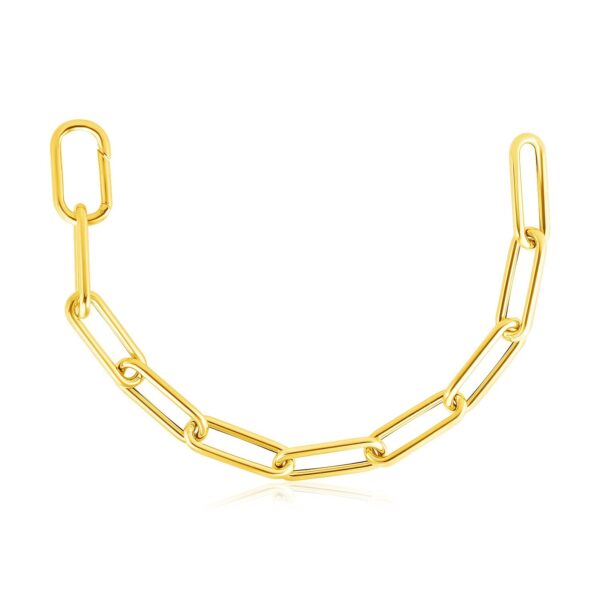 14k Yellow Gold Rounded Paperclip Chain Necklace - Image 2