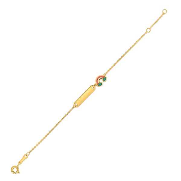 14k Yellow Gold Rainbow Childrens Bracelet