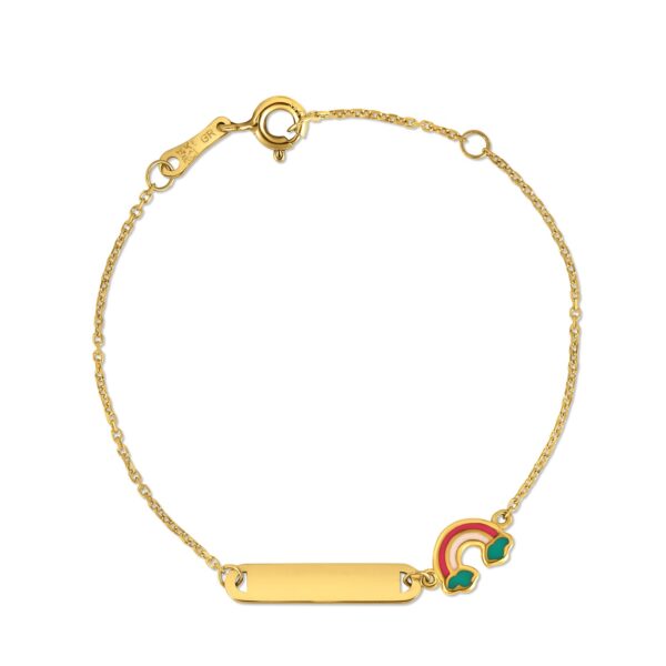 14k Yellow Gold Rainbow Childrens Bracelet - Image 2