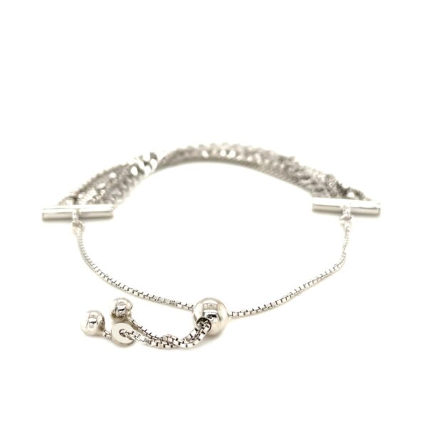 Adjustable Multi Chain Bracelet in Sterling Silver - Image 3