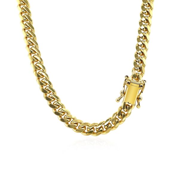 5.0mm 14k Yellow Gold Classic Miami Cuban Solid Chain - Image 4