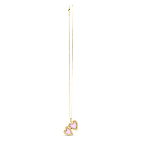 14k Yellow Gold Diamond Heart Locket Necklace - Image 2