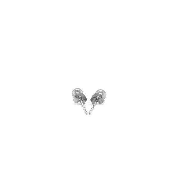 14k White Gold Round Stud Earrings (4.0 mm) - Image 3