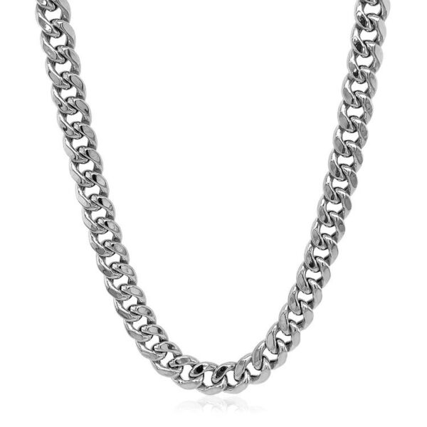 5.3mm 14k White Gold Miami Cuban Semi Solid Chain - Image 2