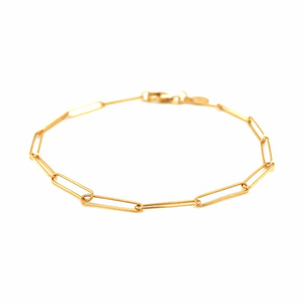 14k Yellow Gold Wire Paperclip Bracelet (2.7mm) - Image 2