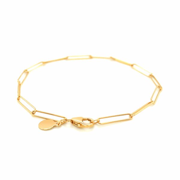 14k Yellow Gold Wire Paperclip Bracelet (2.7mm) - Image 3