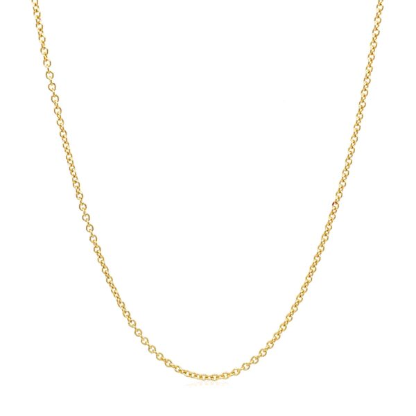 14k Yellow Gold Round Cable Link Chain 1.3mm - Image 2