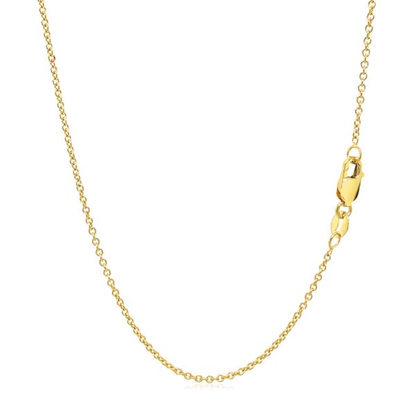 14k Yellow Gold Round Cable Link Chain 1.3mm - Image 3