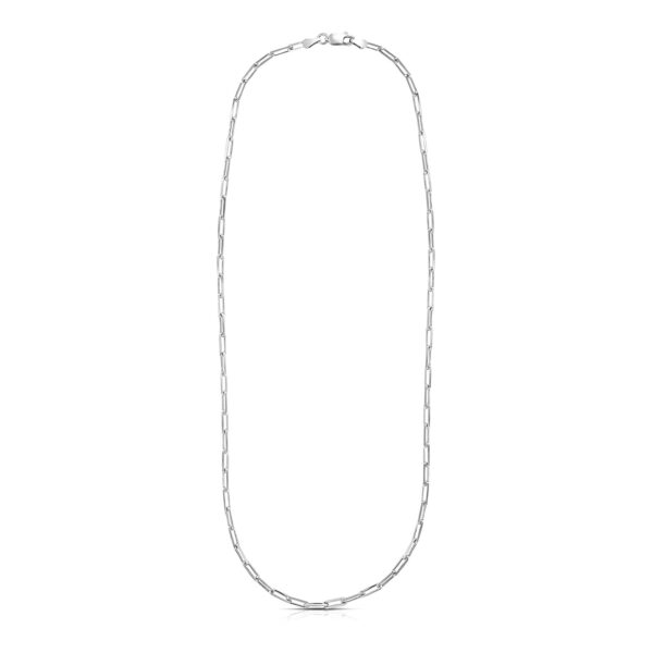 Sterling Silver Rhodium Plated Paperclip Chain (3.0 mm) - Image 2