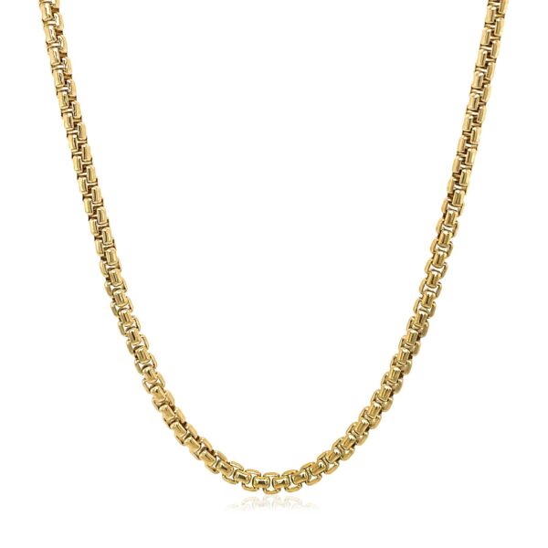 14k Yellow Gold Solid Round Box Chain 2.5 mm - Image 2