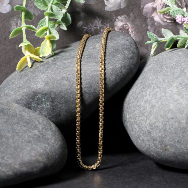 14k Yellow Gold Solid Round Box Chain 2.5 mm - Image 4