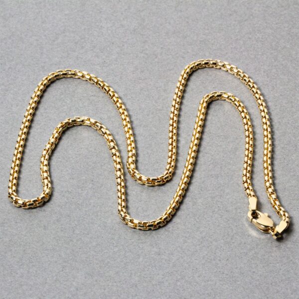 14k Yellow Gold Solid Round Box Chain 2.5 mm - Image 5