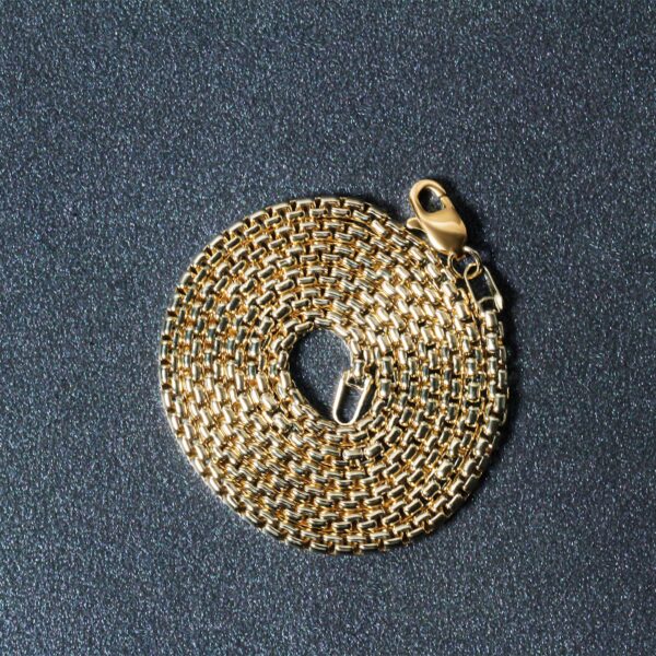 14k Yellow Gold Solid Round Box Chain 2.5 mm - Image 6