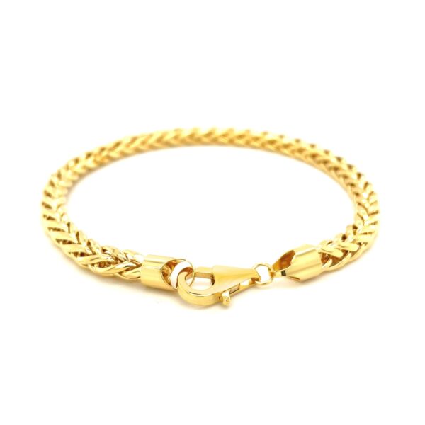 5.2mm 14k Yellow Gold Diamond Cut Round Franco Bracelet - Image 3