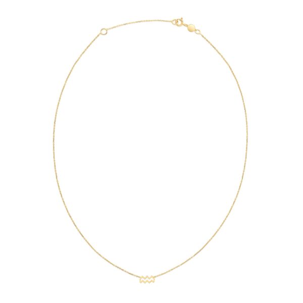 14K Yellow Gold Aquarius Necklace - Image 2