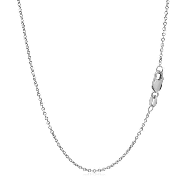 14k White Gold Round Cable Link Chain 1.3mm - Image 3