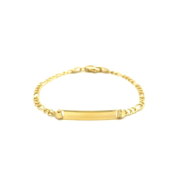 14k Yellow Gold Figaro Link Children's ID Bracelet - Image 2