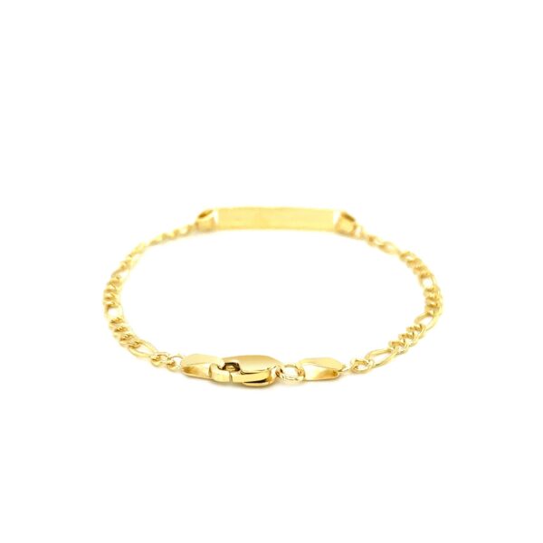 14k Yellow Gold Figaro Link Children's ID Bracelet - Image 3