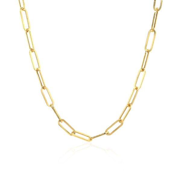 14K Yellow Gold Wide Paperclip Chain (3.3mm) - Image 2