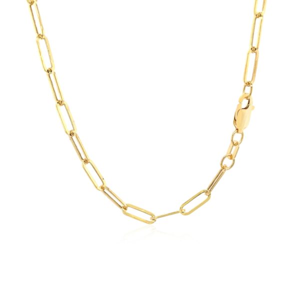 14K Yellow Gold Wide Paperclip Chain (3.3mm) - Image 3