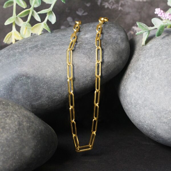 14K Yellow Gold Wide Paperclip Chain (3.3mm) - Image 4