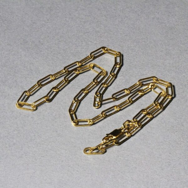 14K Yellow Gold Wide Paperclip Chain (3.3mm) - Image 5